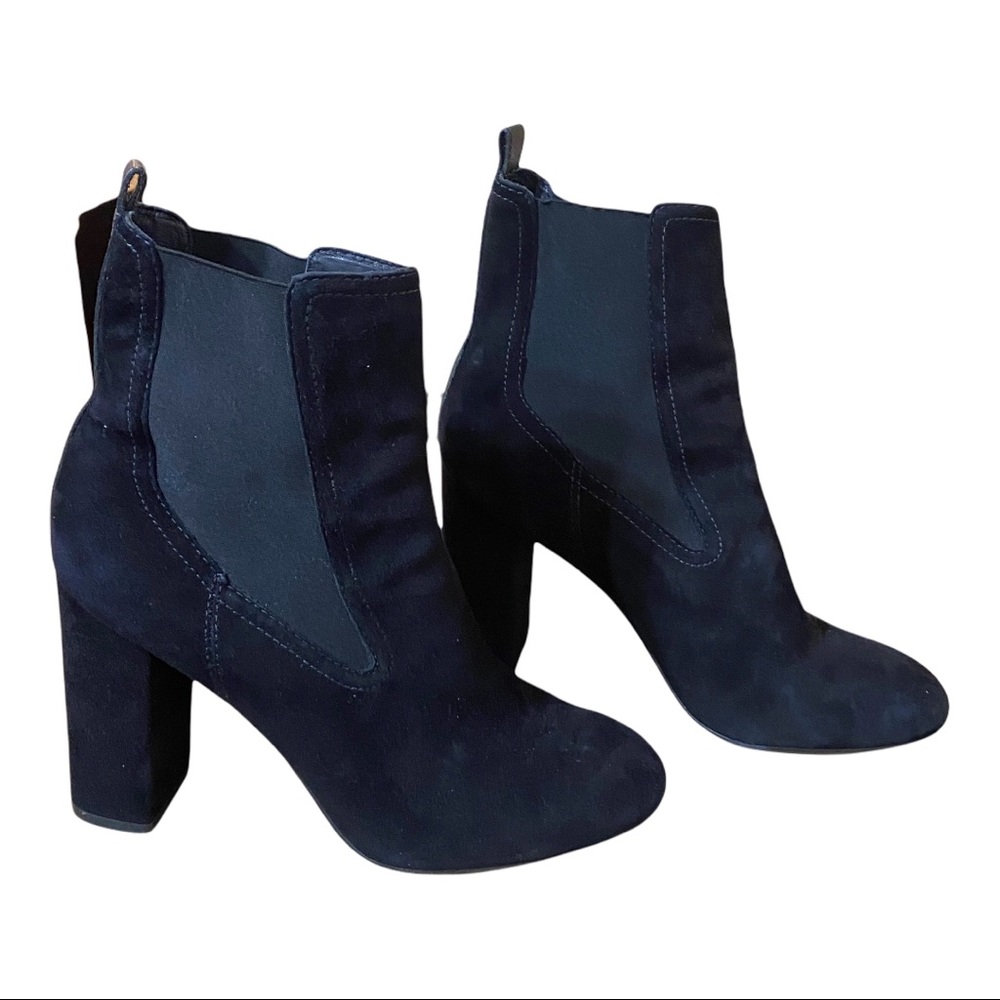 Theory Black Suede Block Heel Chelsea Boots (Sz 40 / US 10)